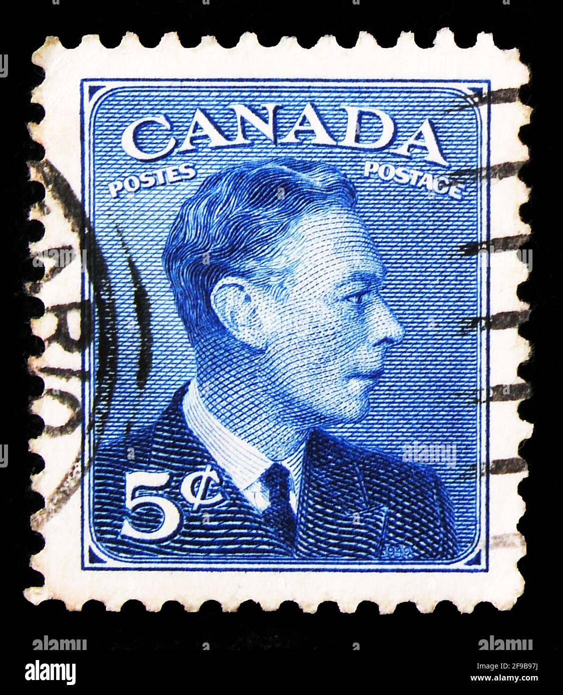 Moscow Russia September 24 19 Postage Stamp Printed In Canada Shows King George Vi From Photographs By Dorothy Wilding 5 Canadian Cent Stock Photo Alamy