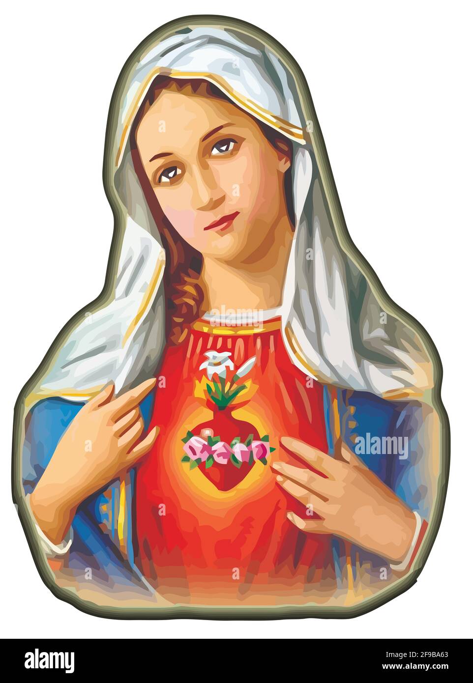 immaculate heart of lady mary sacred faith religion mother illustration Stock Photo