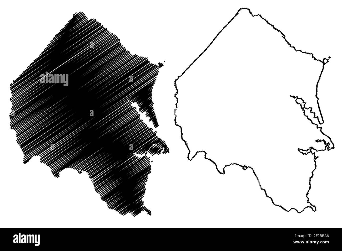 Stafford County, Commonwealth of Virginia (U.S. county, United States of America, USA, U.S., US) map vector illustration, scribble sketch Stafford map Stock Vector