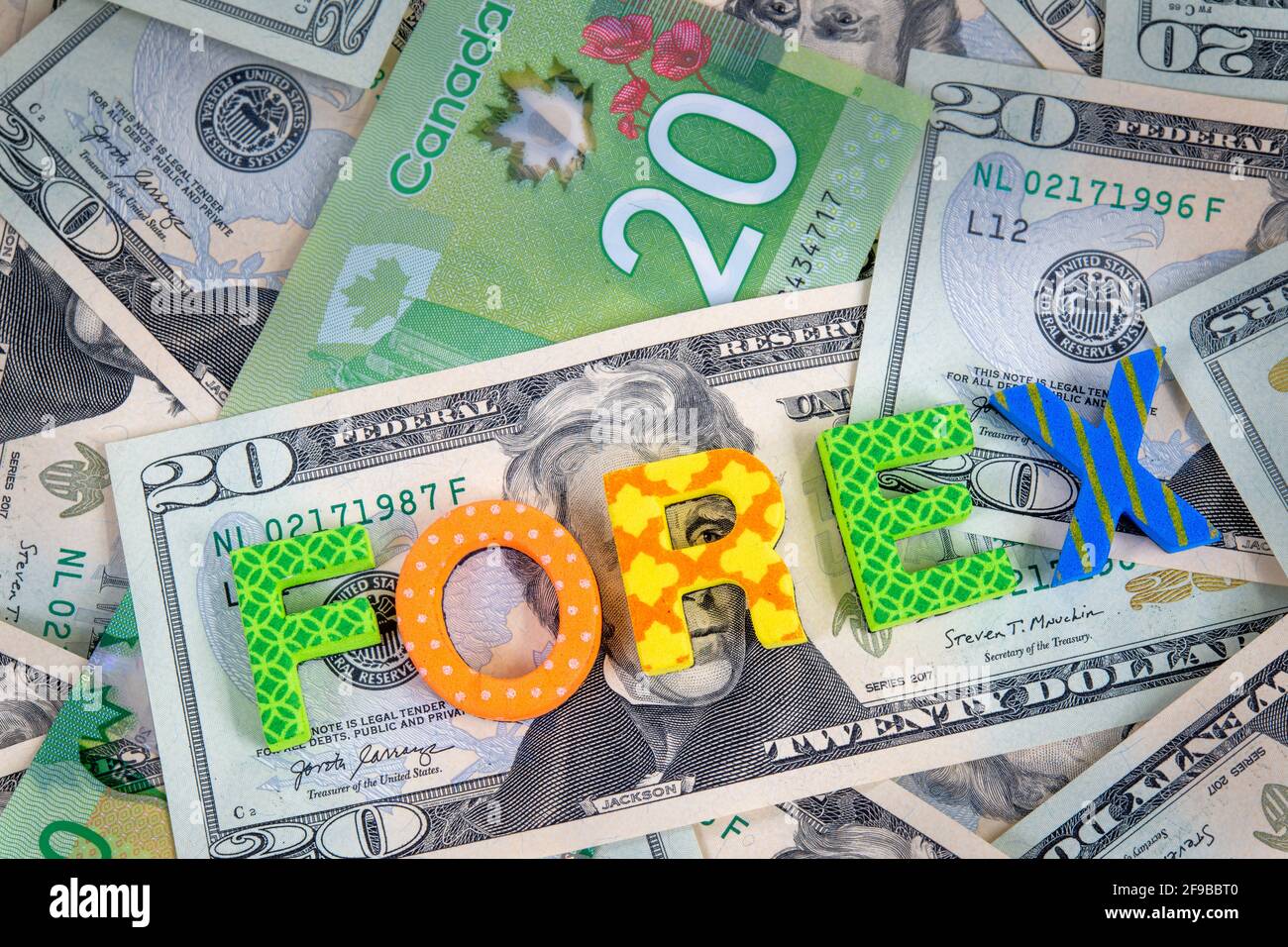 Conceptual images of US dollars Stock Photo