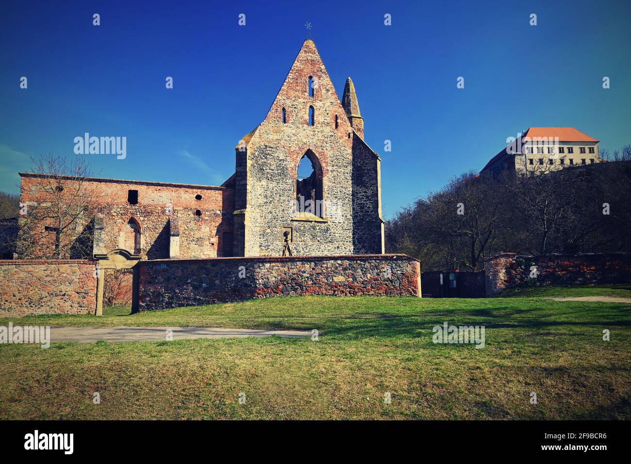 The Rosa Coeli monastery. Ancient catholic ruin of women monastery near Dolni Kounice - Czech Republic. Stock Photo