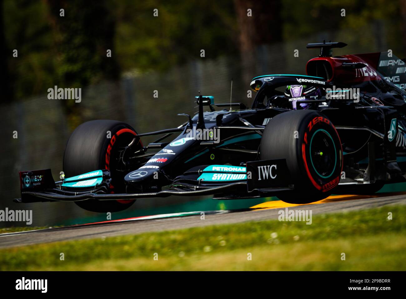 Imola, Italy. 17th April, 2021. 44 HAMILTON Lewis (gbr), Mercedes AMG F1 GP  W12 E Performance, action during the Formula 1 Pirelli Gran Premio Del Made  In Italy E Dell Emilia Romagna