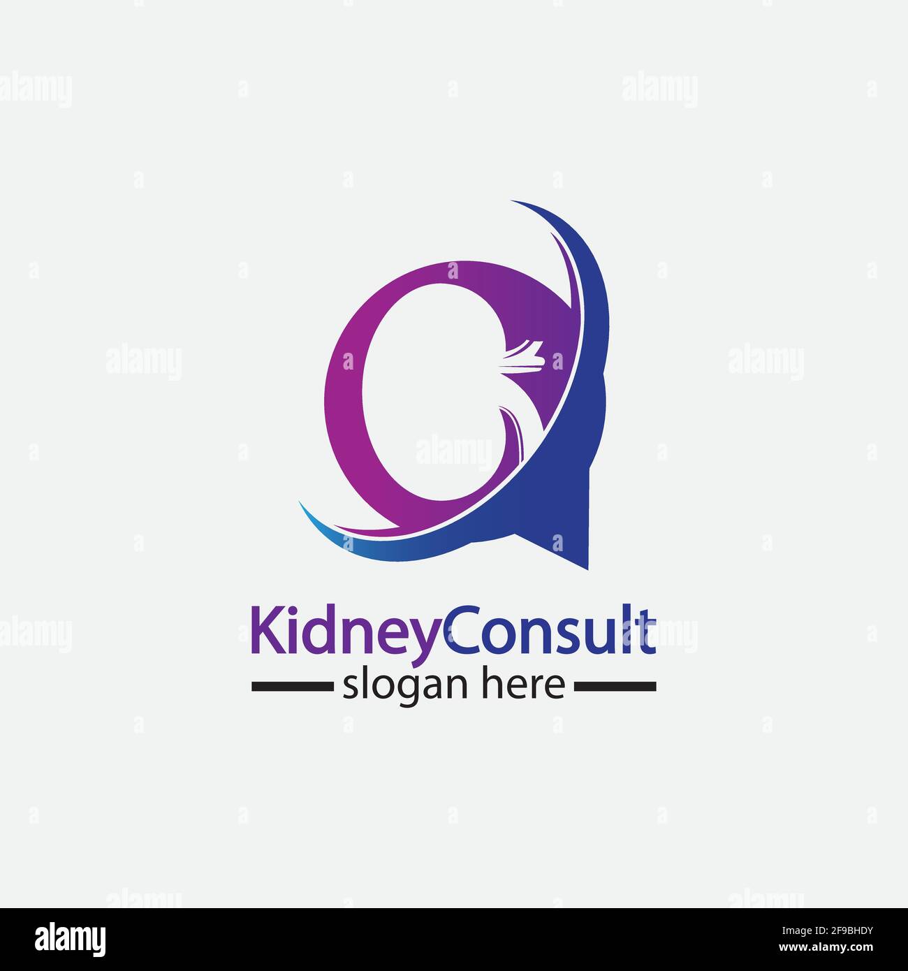 Kidney Consult logo designs concept vector, Kidney Healthcare logo template,Urology logo vector template. Stock Vector