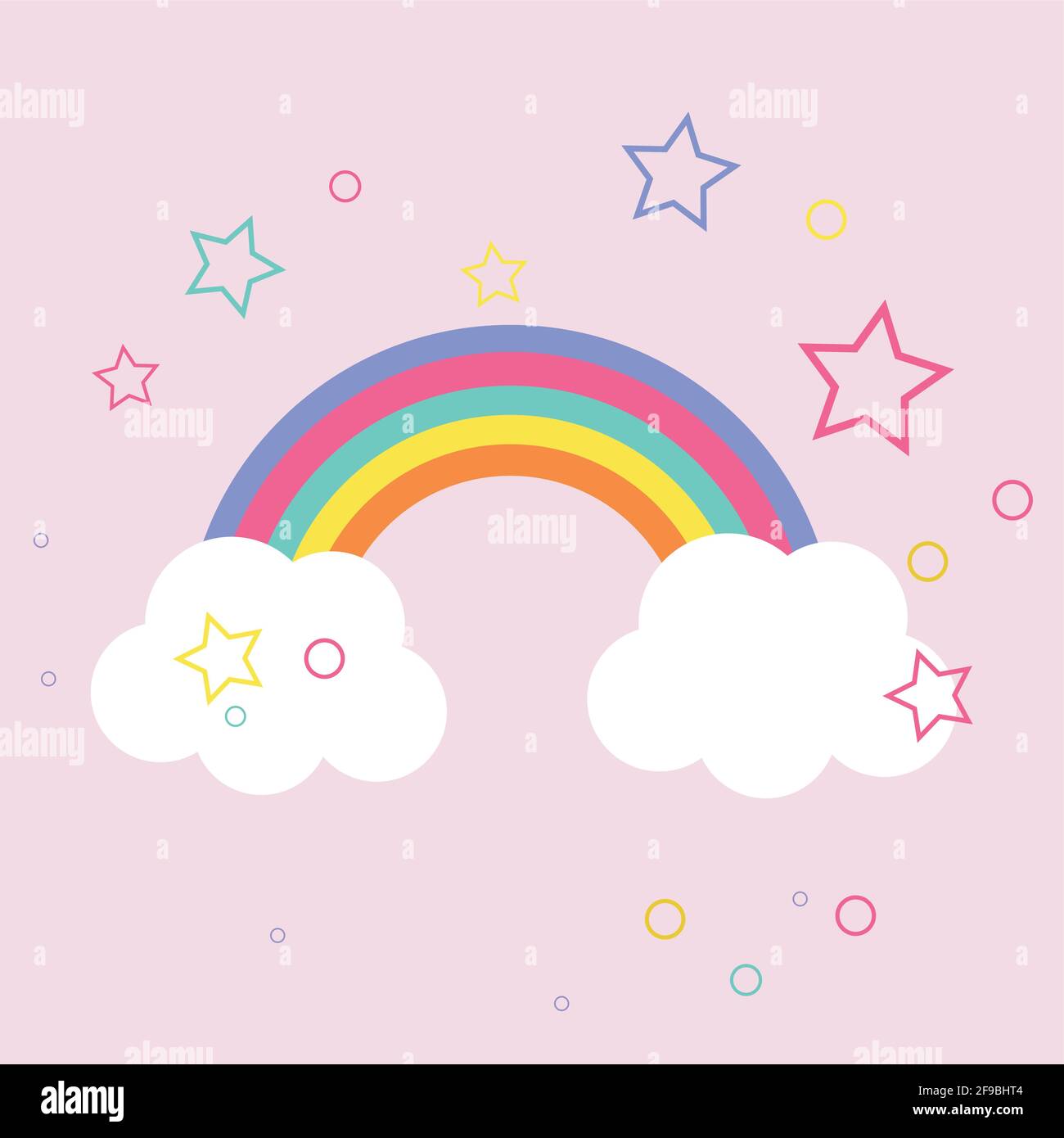 Magic rainbow and clouds flat design vector image Stock Vector Image ...