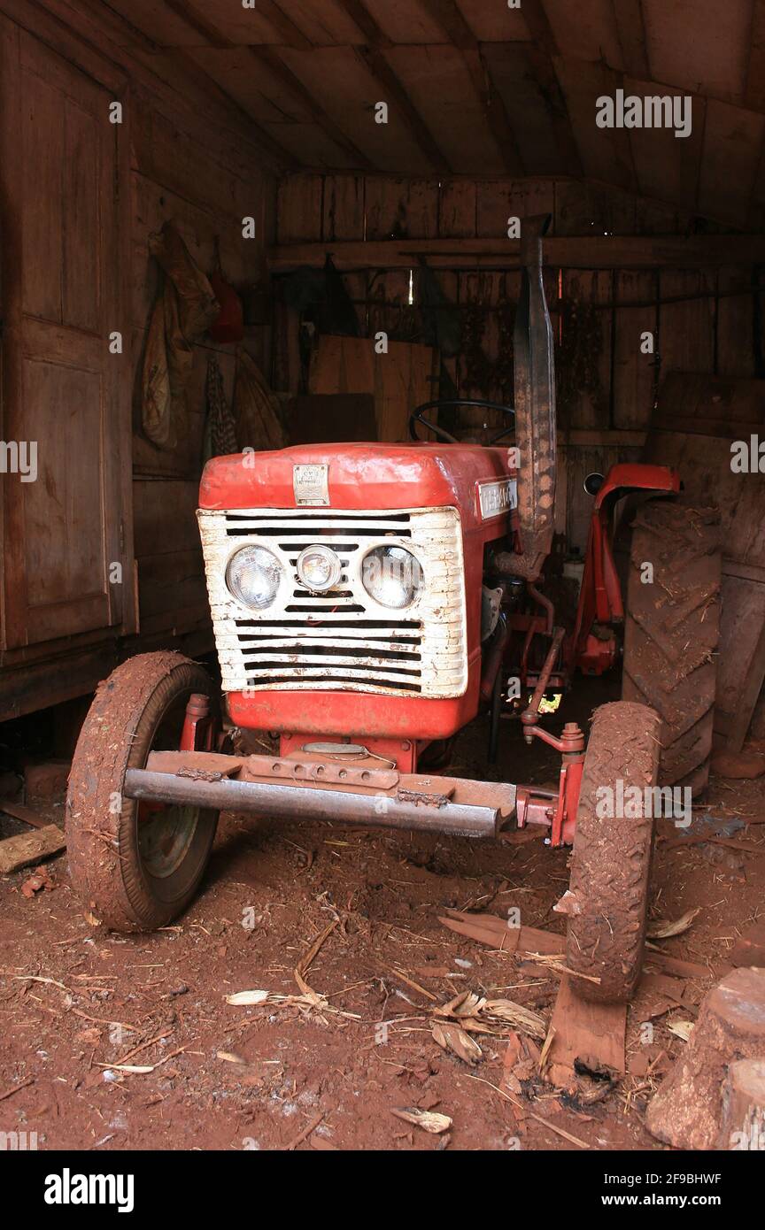 old rusty tractor Stock Photo