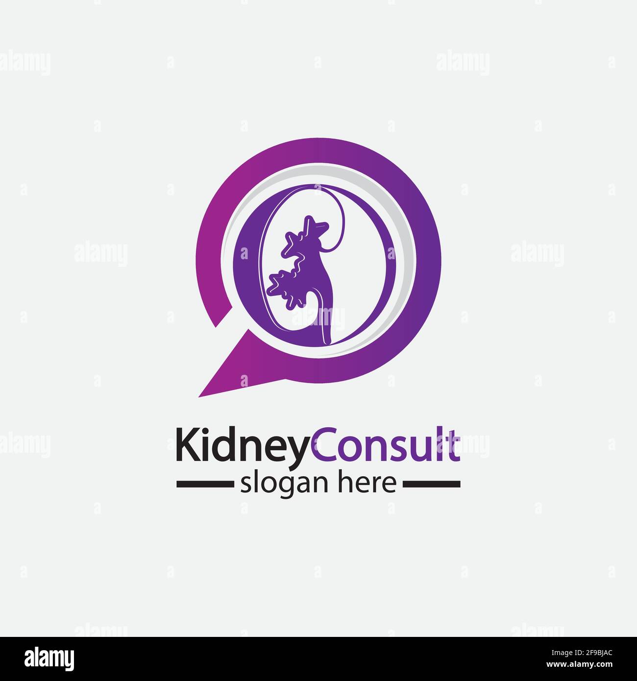 Kidney Consult logo designs concept vector, Kidney Healthcare logo template,Urology logo vector template. Stock Vector