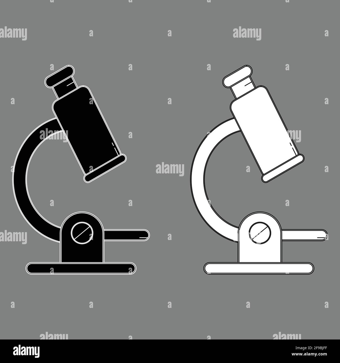 Microscope black white outline Stock Vector Image & Art Alamy