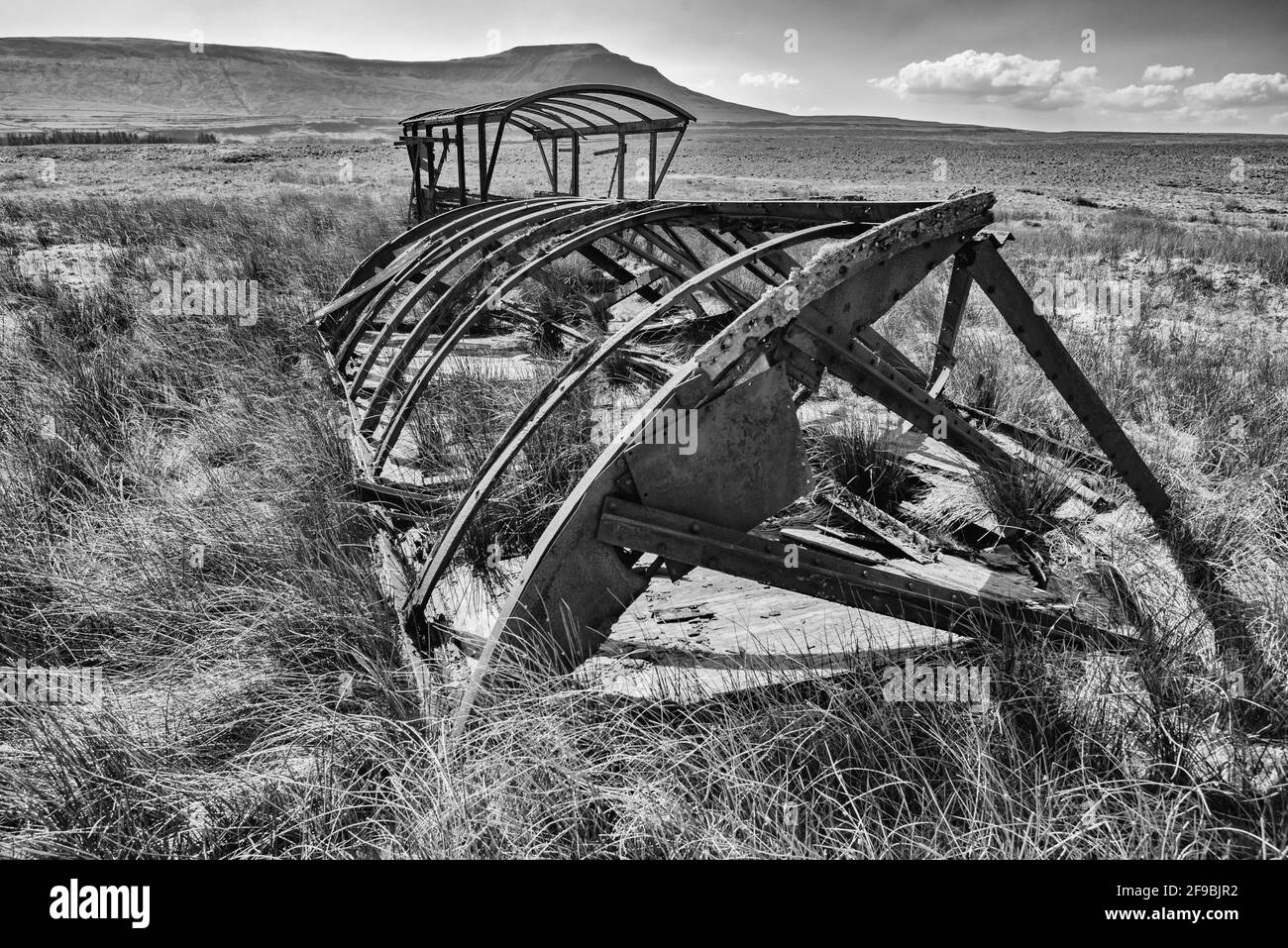 Rusting framework near Ellerbeck close to Whernside Stock Photo
