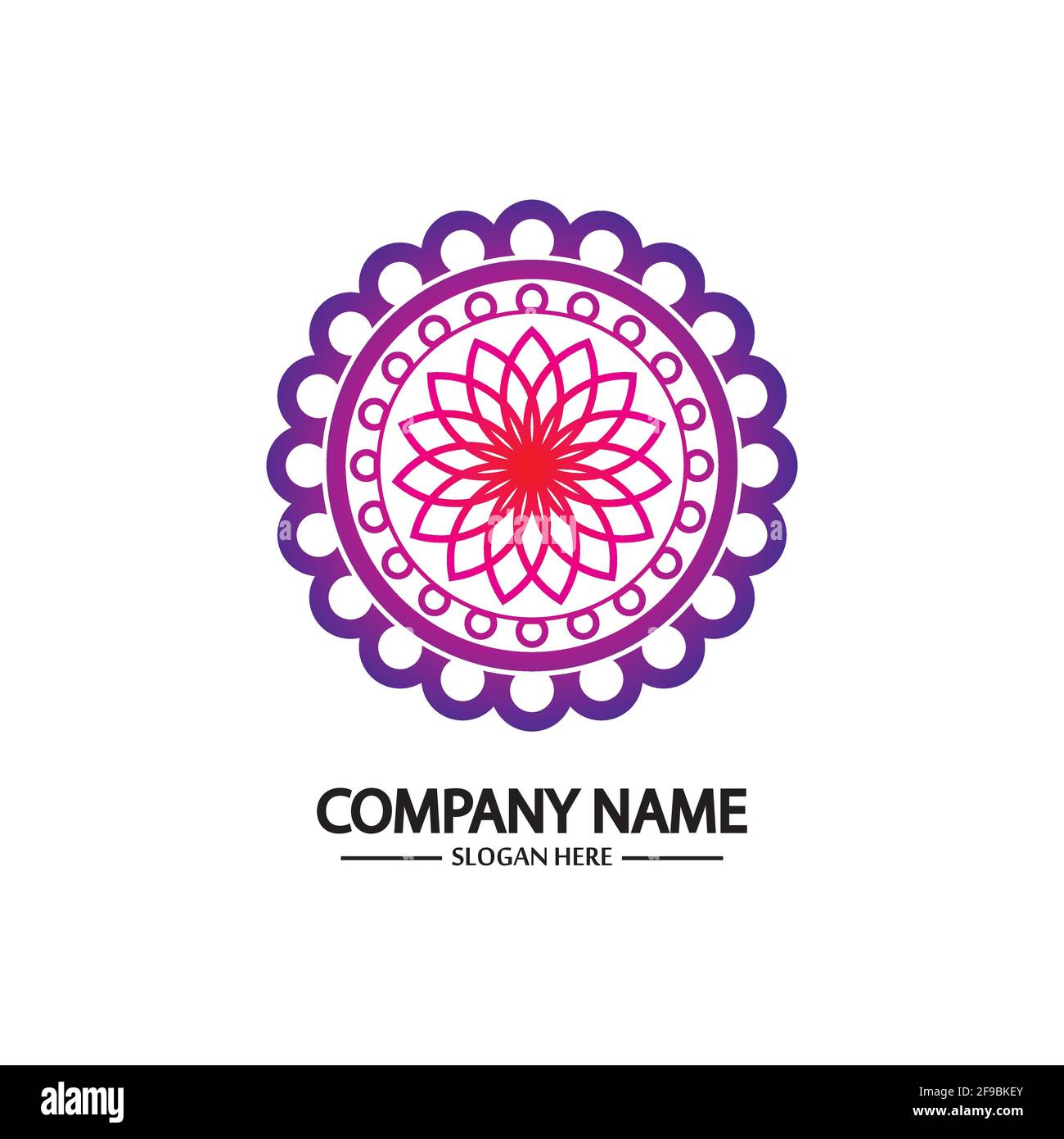 Flower logo. The circular logo. Logo of the flower. Stylized flower