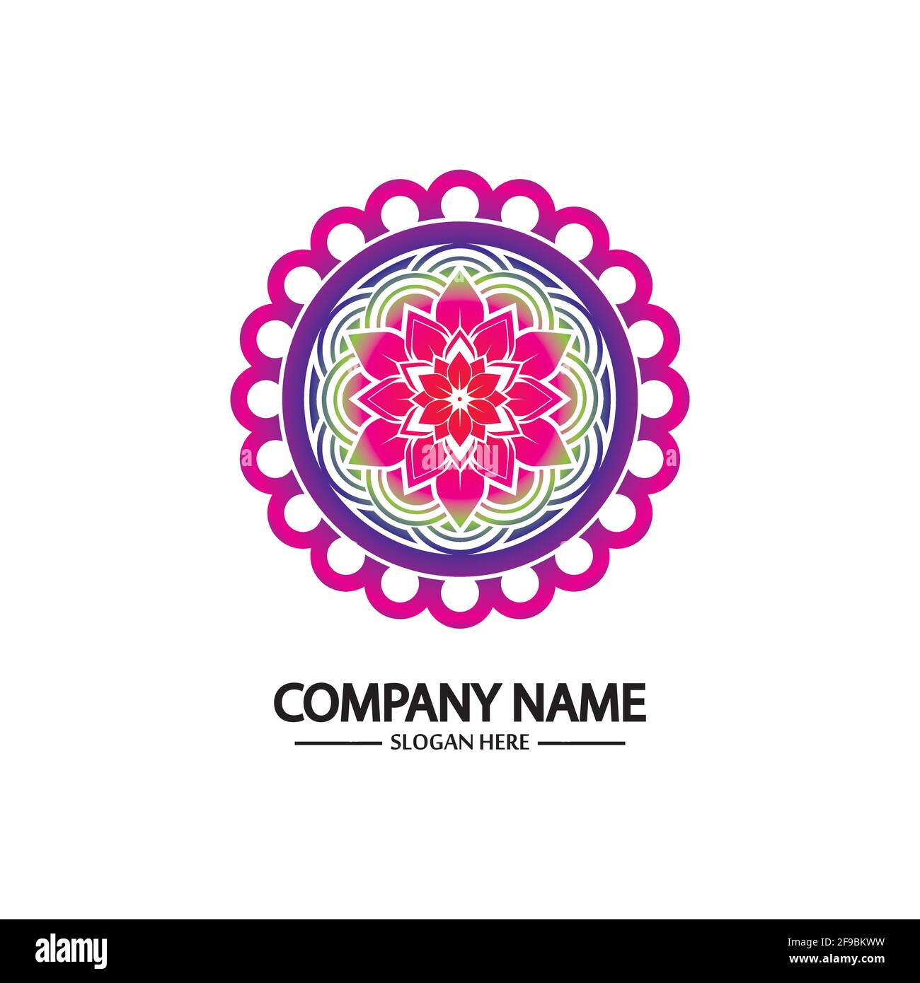 Flower logo. The circular logo. Logo of the flower. Stylized flower