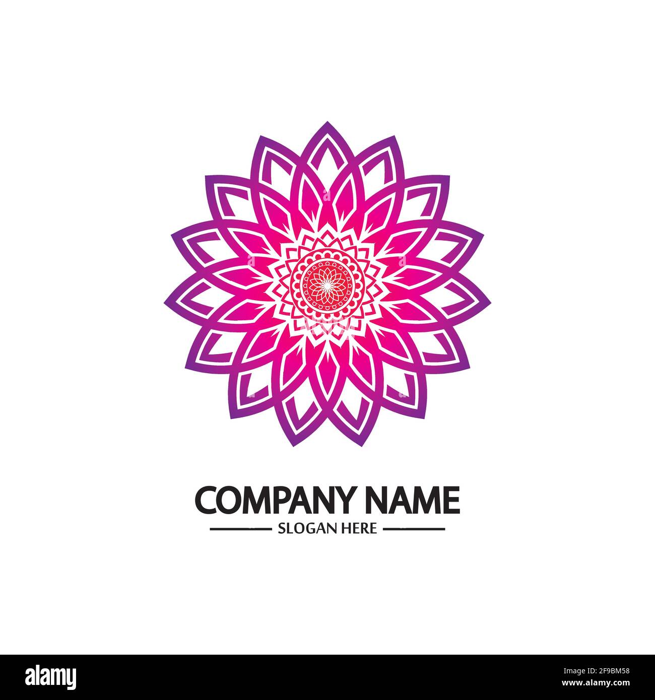 Flower logo. The circular logo. Logo of the flower. Stylized flower