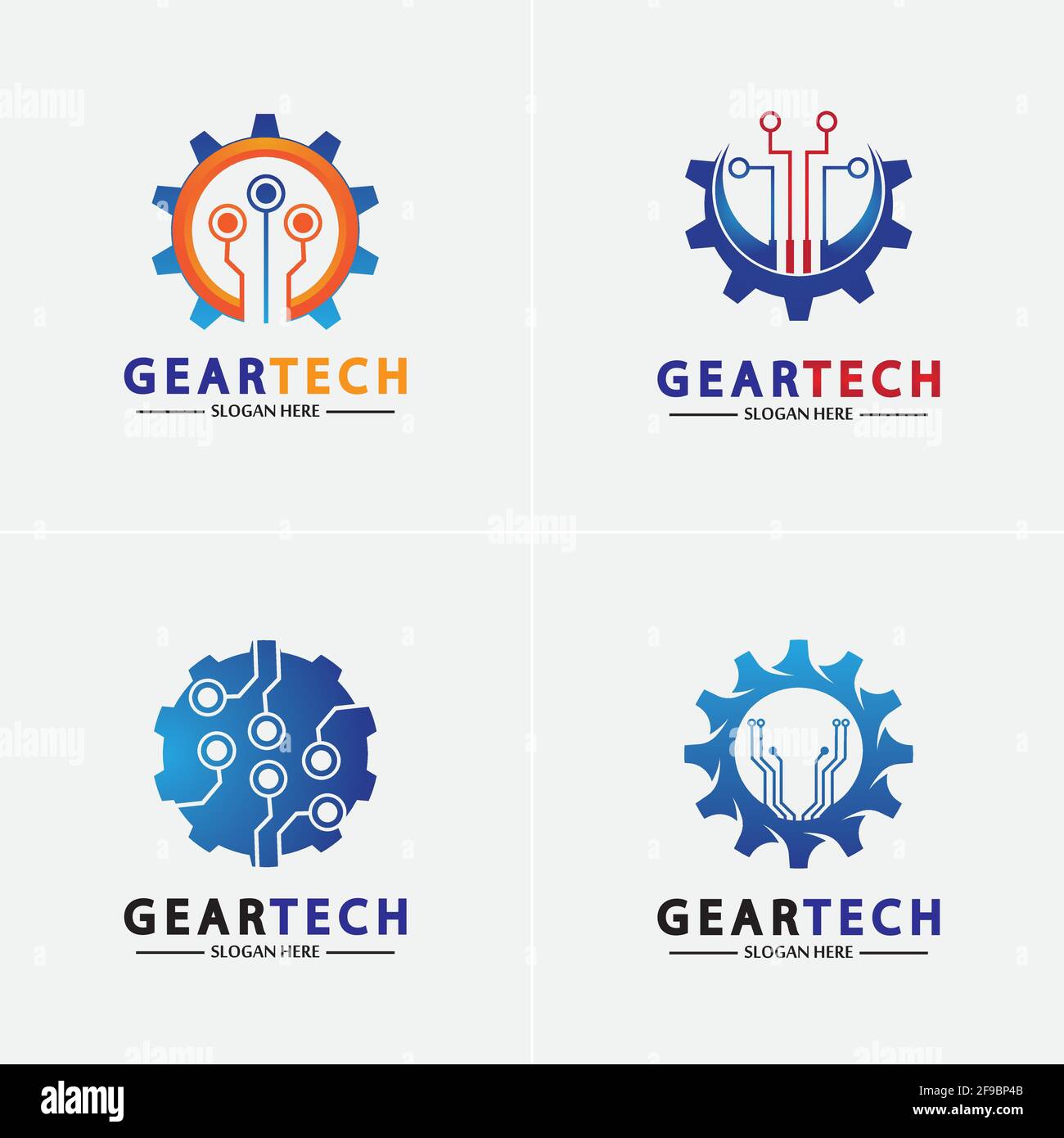 Tech gear logo vector design template. Technology Logo Template Design