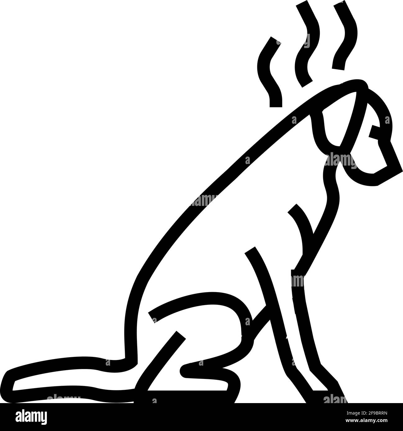 punished dog line icon vector illustration Stock Vector Image & Art - Alamy