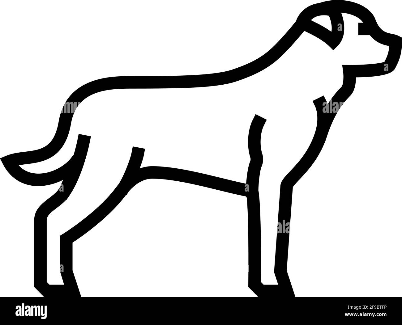 rottweiler dog line icon vector illustration Stock Vector ...