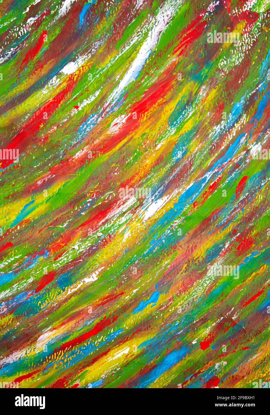 Multicolored brush strokes on white paper. Abstract creative Stock Photo