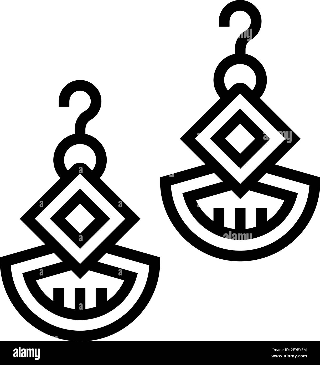 earrings jewellery line icon vector illustration Stock Vector Image ...