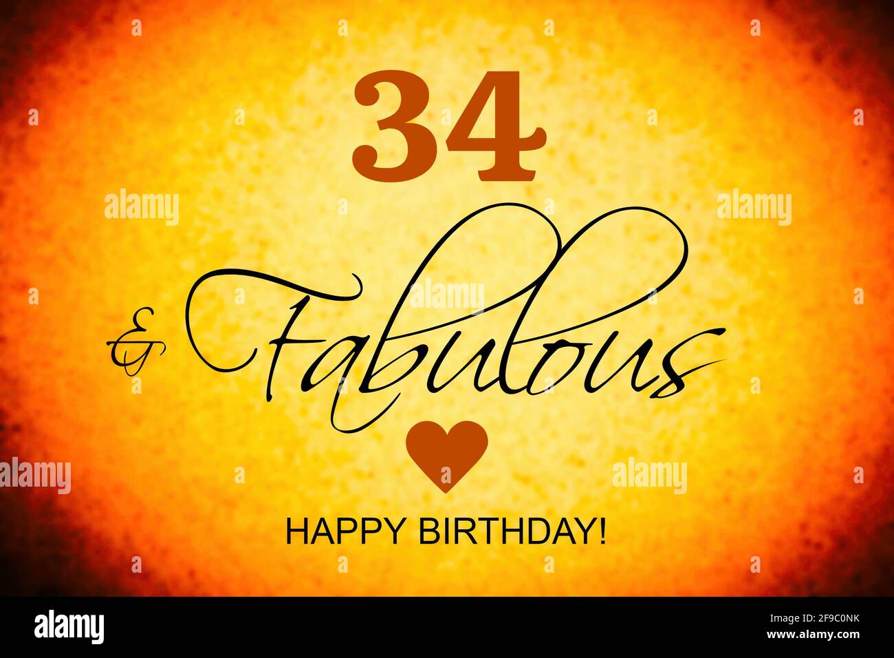 34th birthday card wishes illustration Stock Photo Alamy