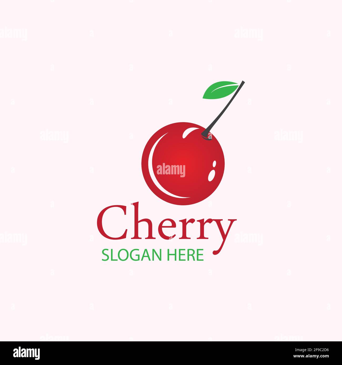 Cherry logo design template. vector illustration Stock Vector Image