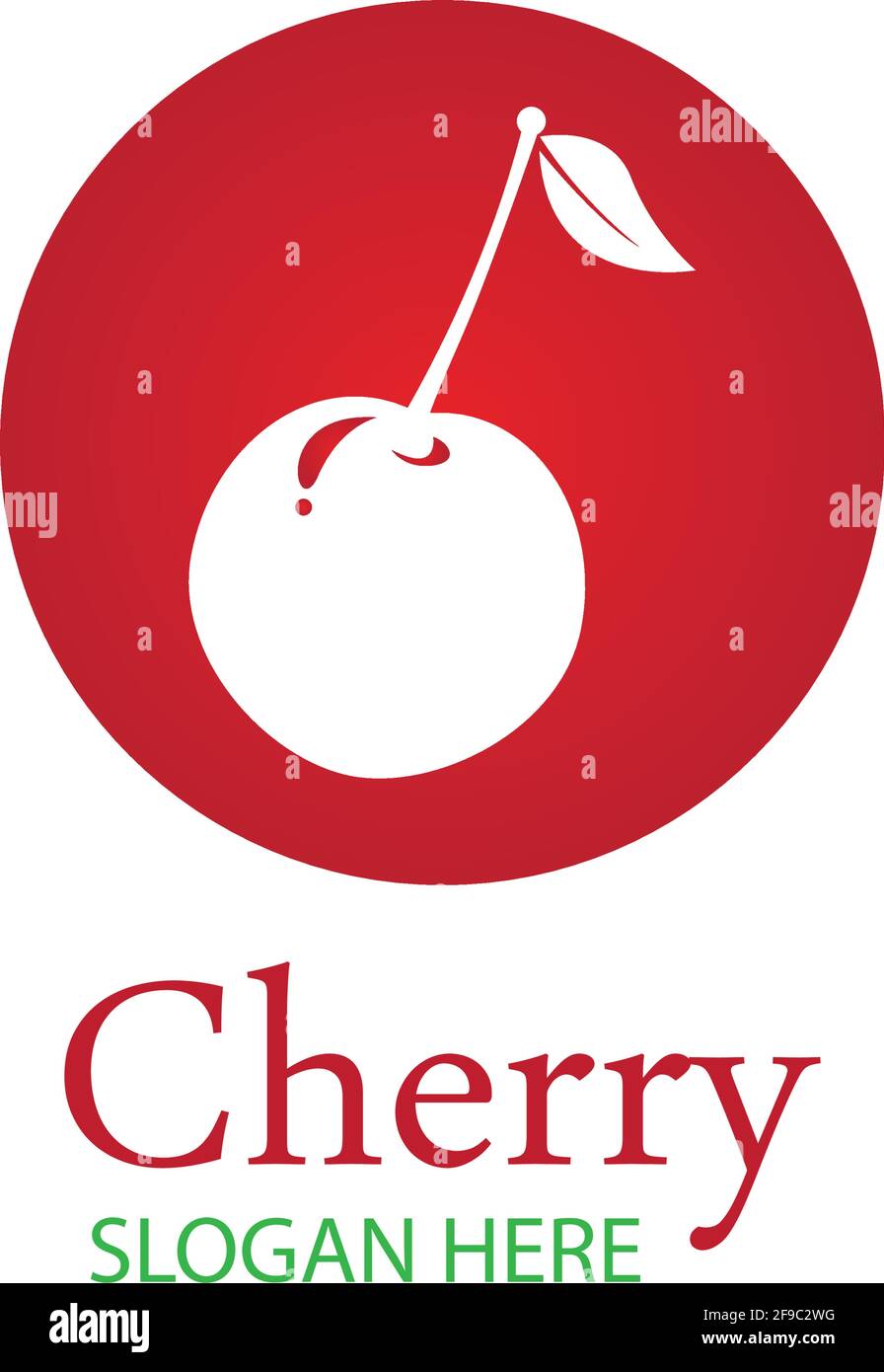 Cherry logo design template. vector illustration. Stock Vector