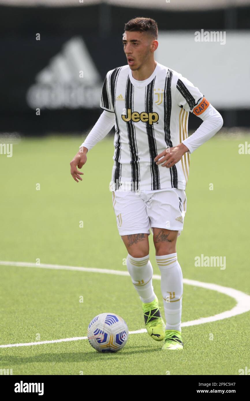 Vinovo, Italy, 17th April 2021. Alessandro Riccio of Juventus during the Primavera 1 match at the Juventus Center, Vinovo. Picture credit should read: Jonathan Moscrop / Sportimage Stock Photo