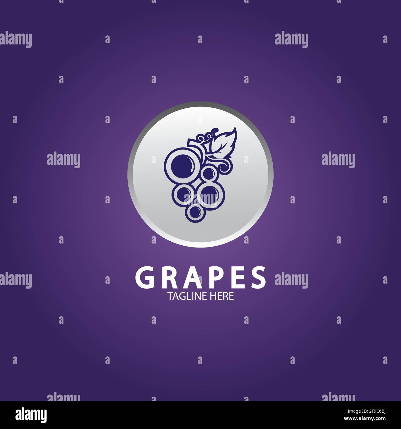 Grapes logo template vector icon illustration design Stock Vector