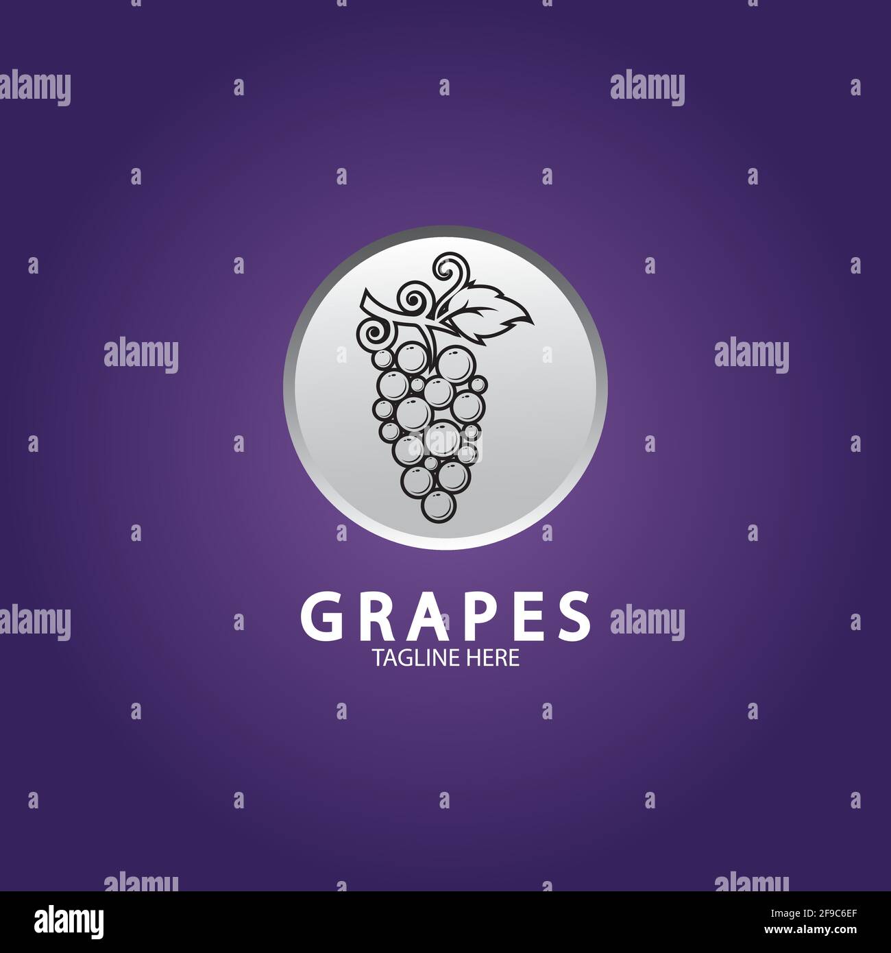 Grapes logo template vector icon illustration design Stock Vector