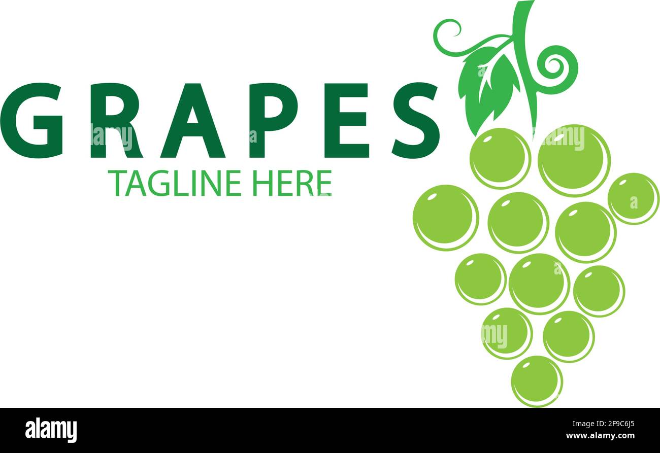 Grapes logo template vector icon illustration design Stock Vector