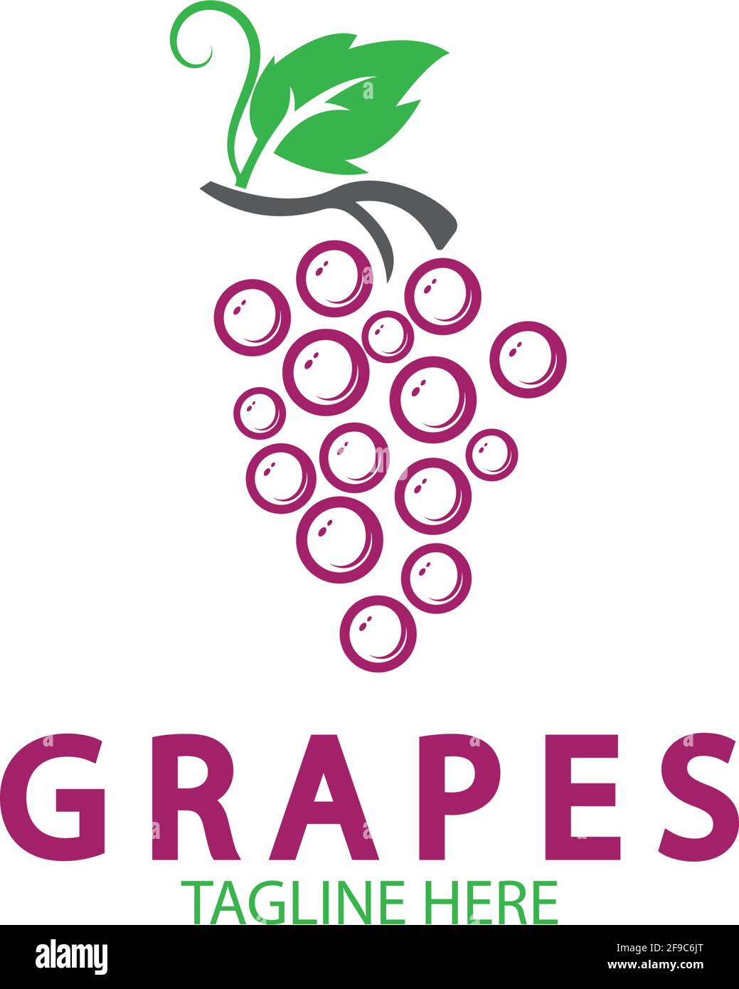 Grapes logo template vector icon illustration design Stock Vector