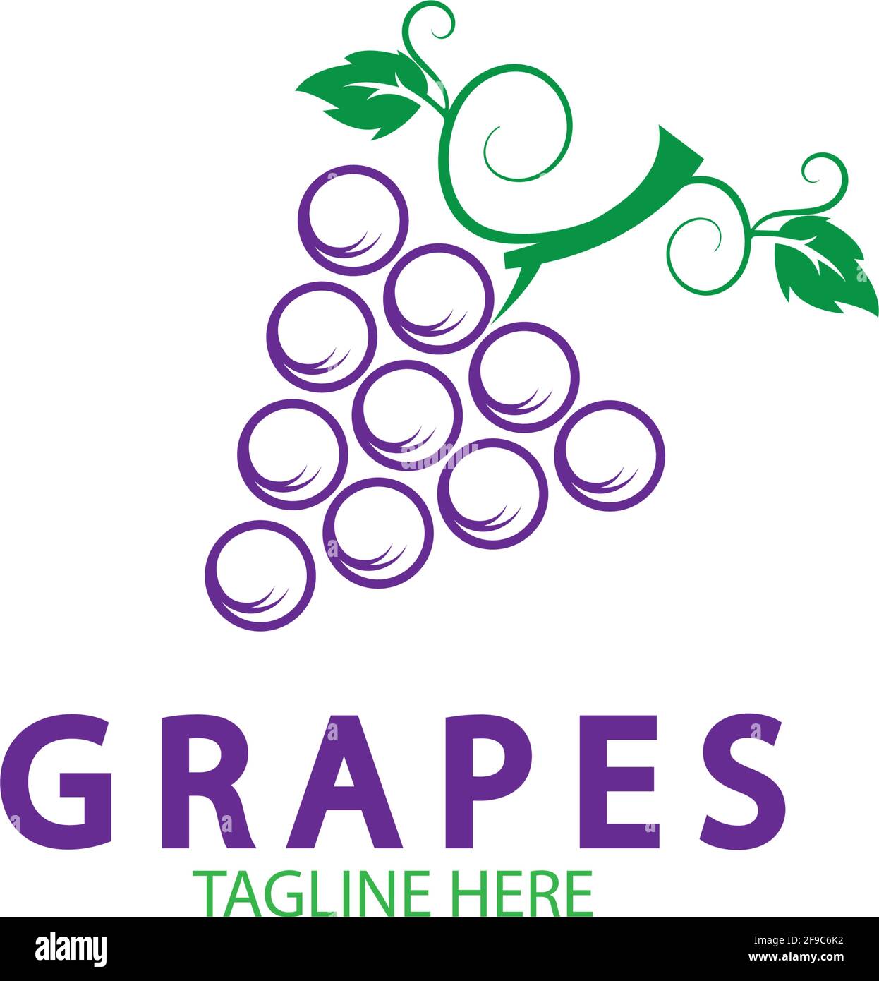 Grapes logo template vector icon illustration design Stock Vector