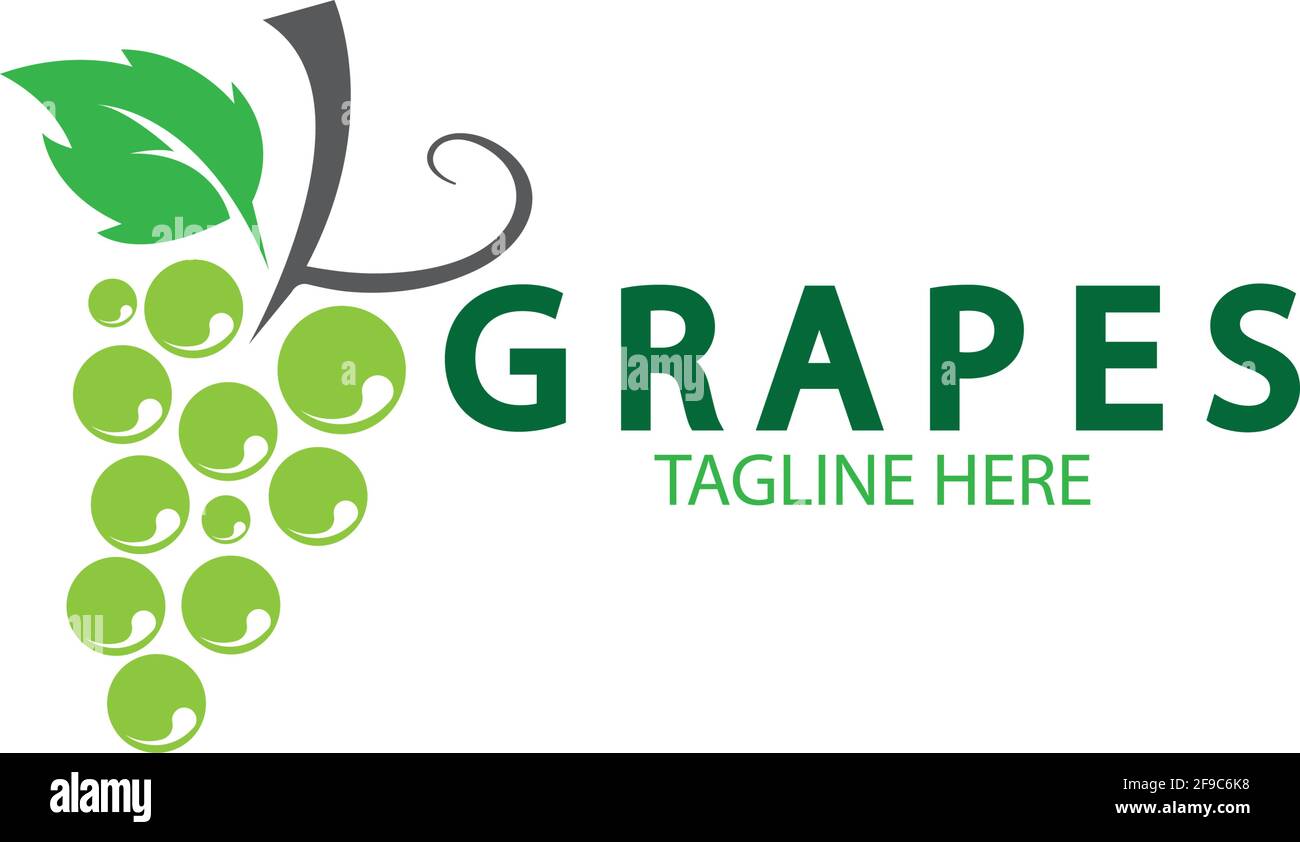 Grapes logo template vector icon illustration design Stock Vector