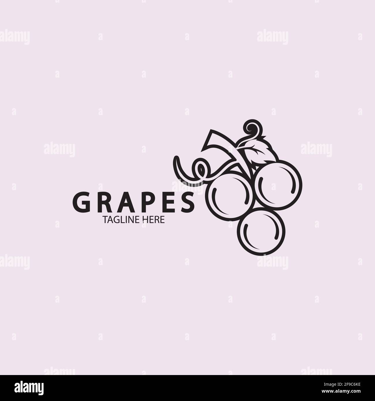 Grapes logo template vector icon illustration design Stock Vector