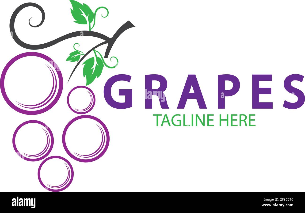 Grapes logo template vector icon illustration design Stock Vector