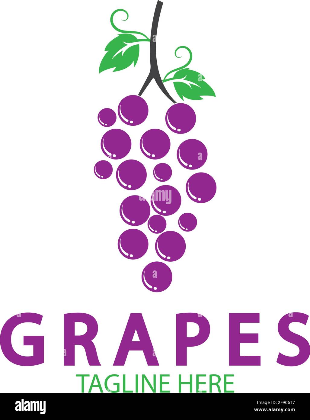 Grapes logo template vector icon illustration design Stock Vector Image