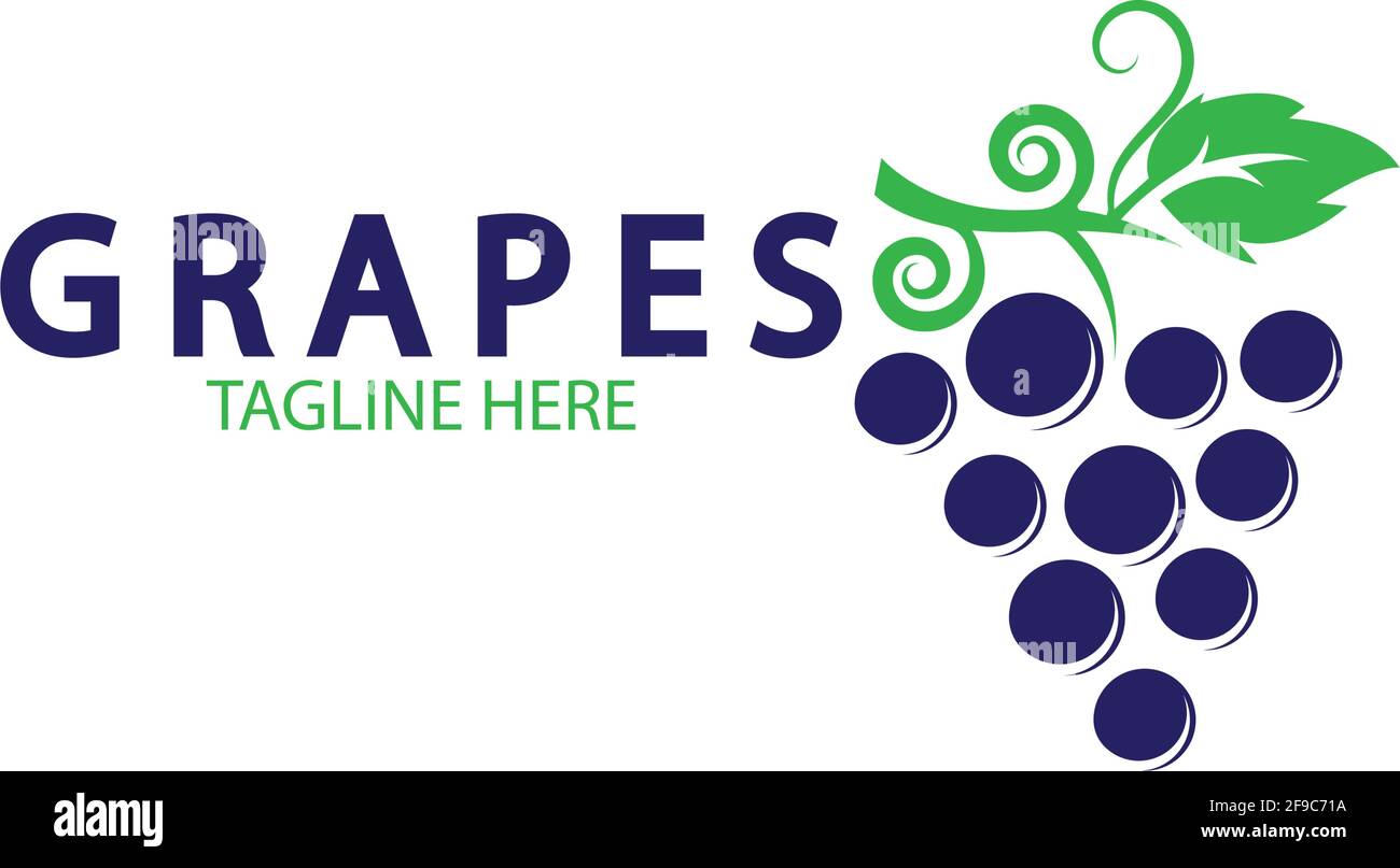Grapes logo template vector icon illustration design Stock Vector