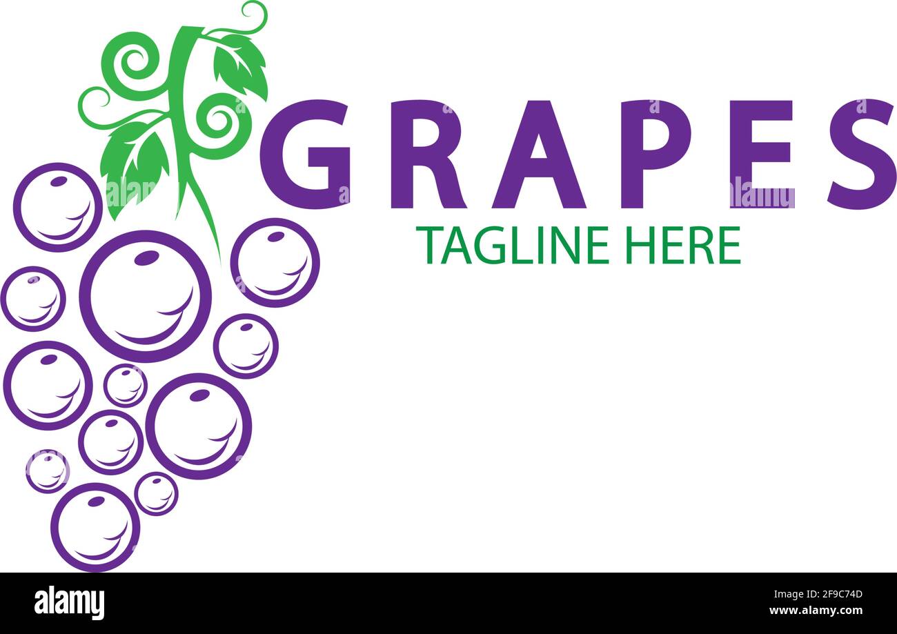Grapes logo template vector icon illustration design Stock Vector