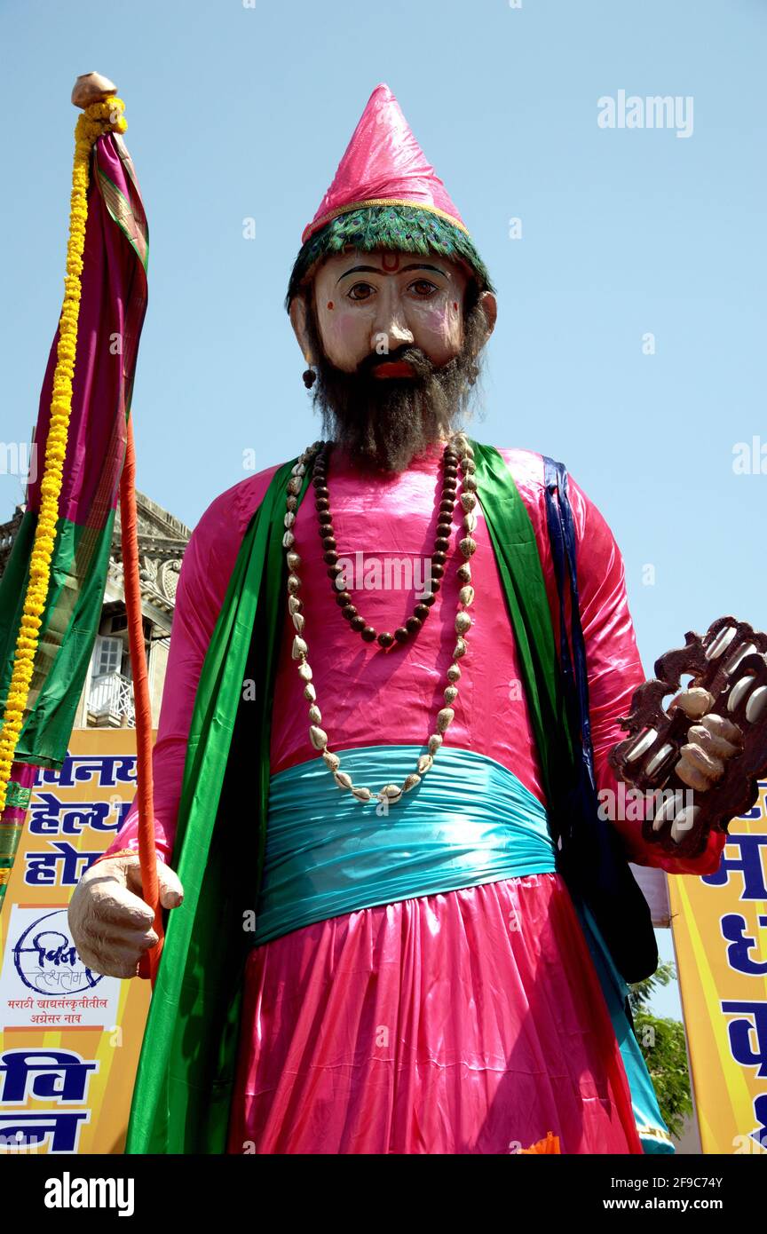 Statue of Sant Tukaram Maharashtrian New Year celebrations brought together a huge number of