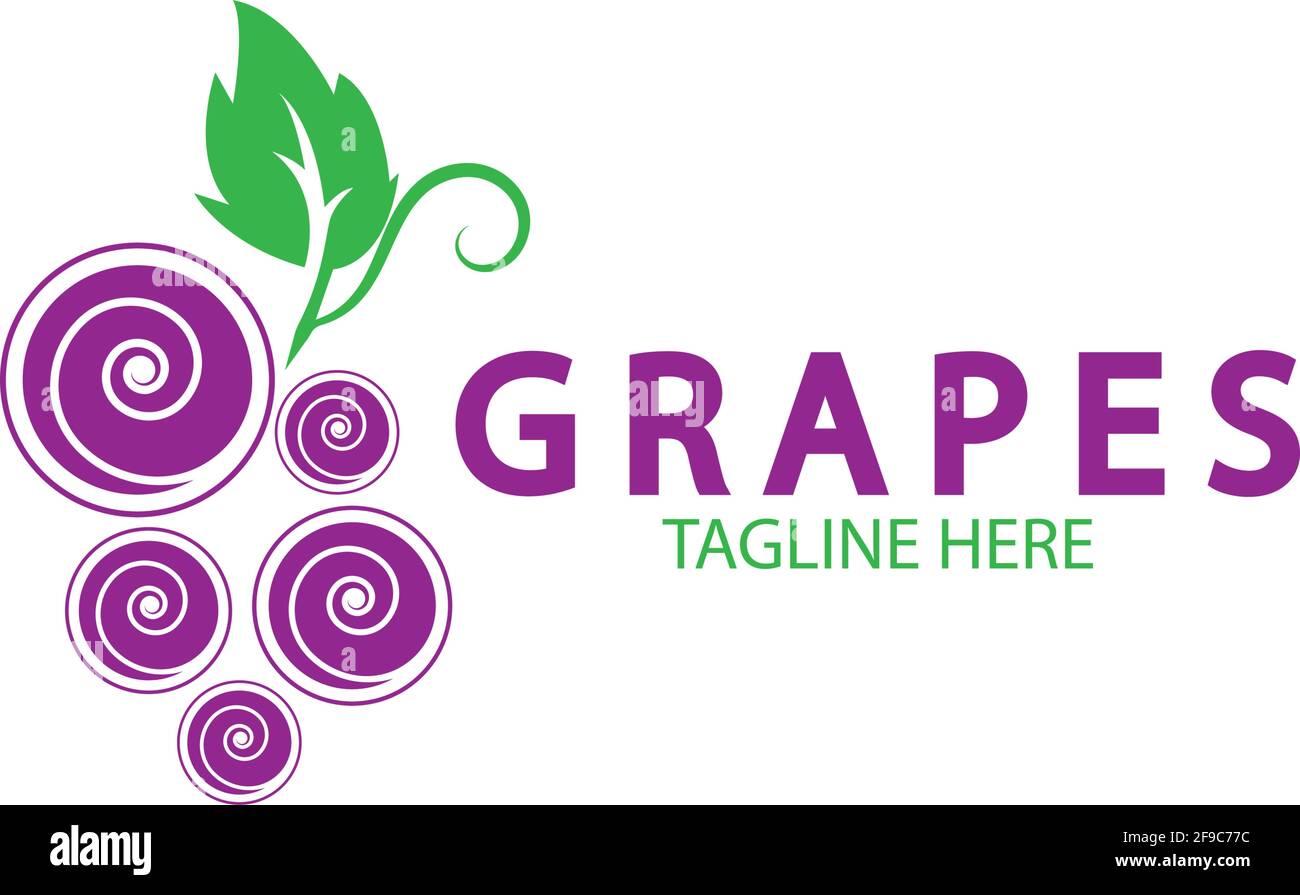 Grapes logo template vector icon illustration design Stock Vector