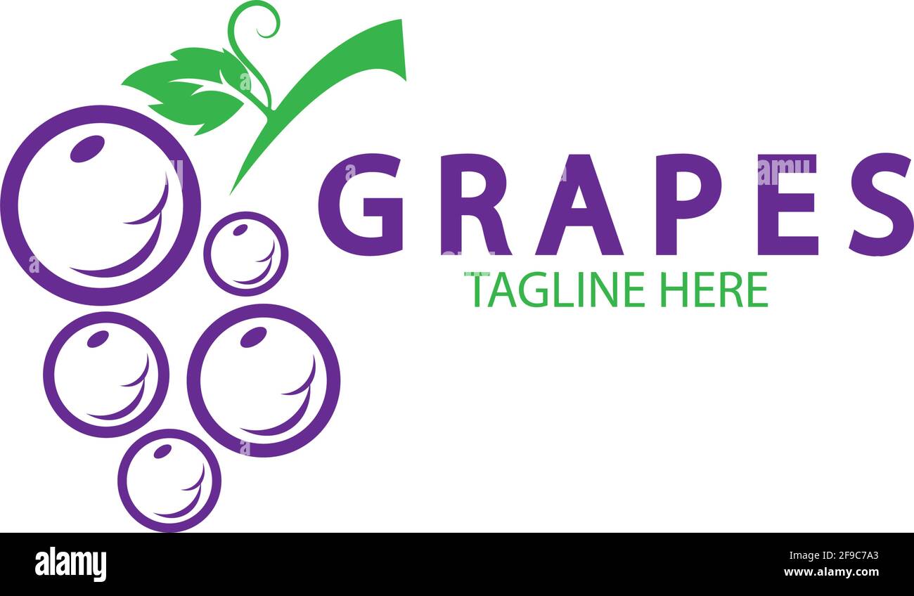 Grapes logo template vector icon illustration design Stock Vector