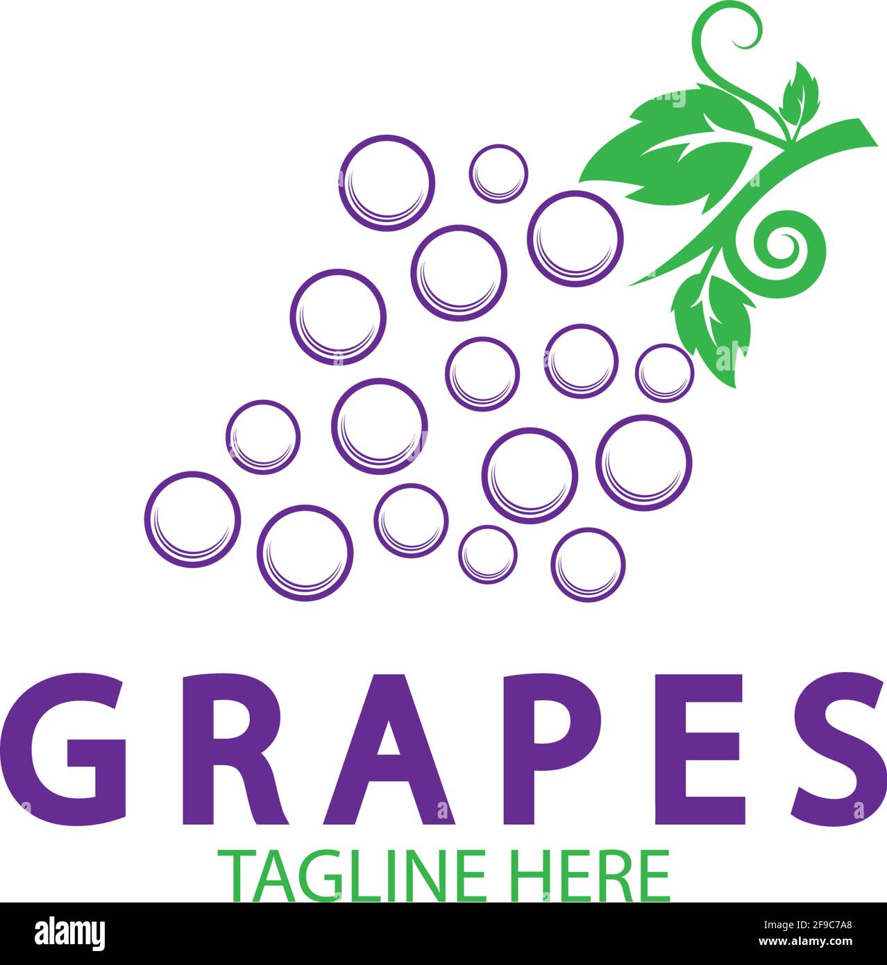 Grapes logo template vector icon illustration design Stock Vector