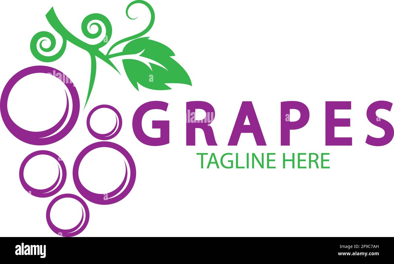 Grapes logo template vector icon illustration design Stock Vector