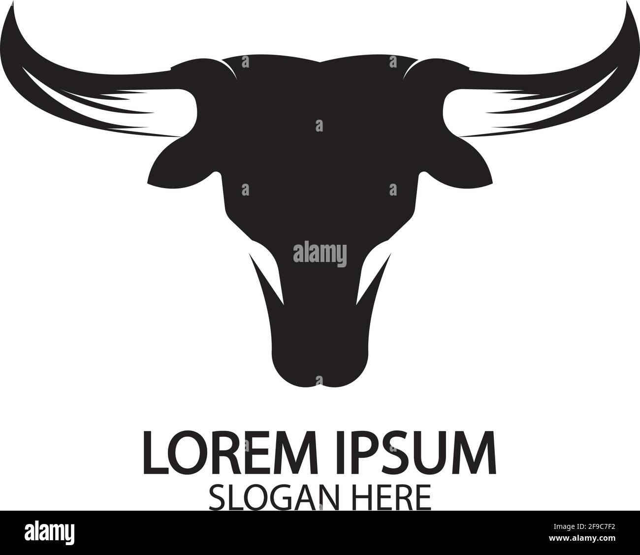 Bull horn logo and symbol template icons app Stock Vector Image & Art