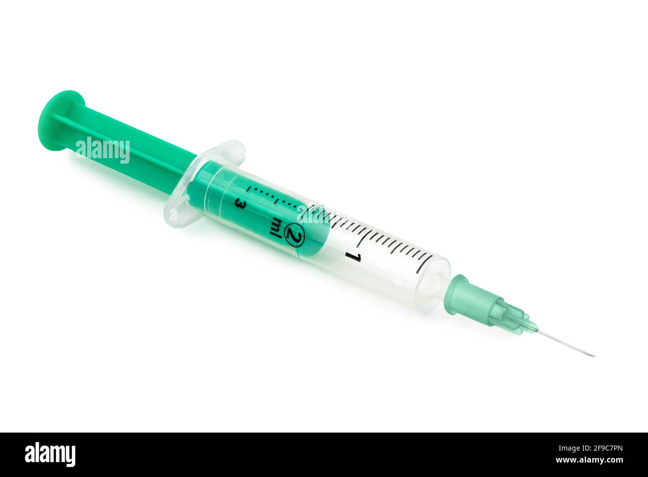 Injection against white background close up Stock Photo