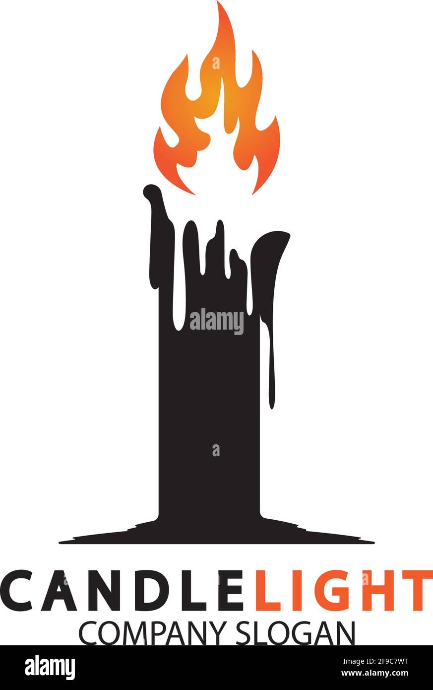 Candle light icon logo design vector template Stock Vector