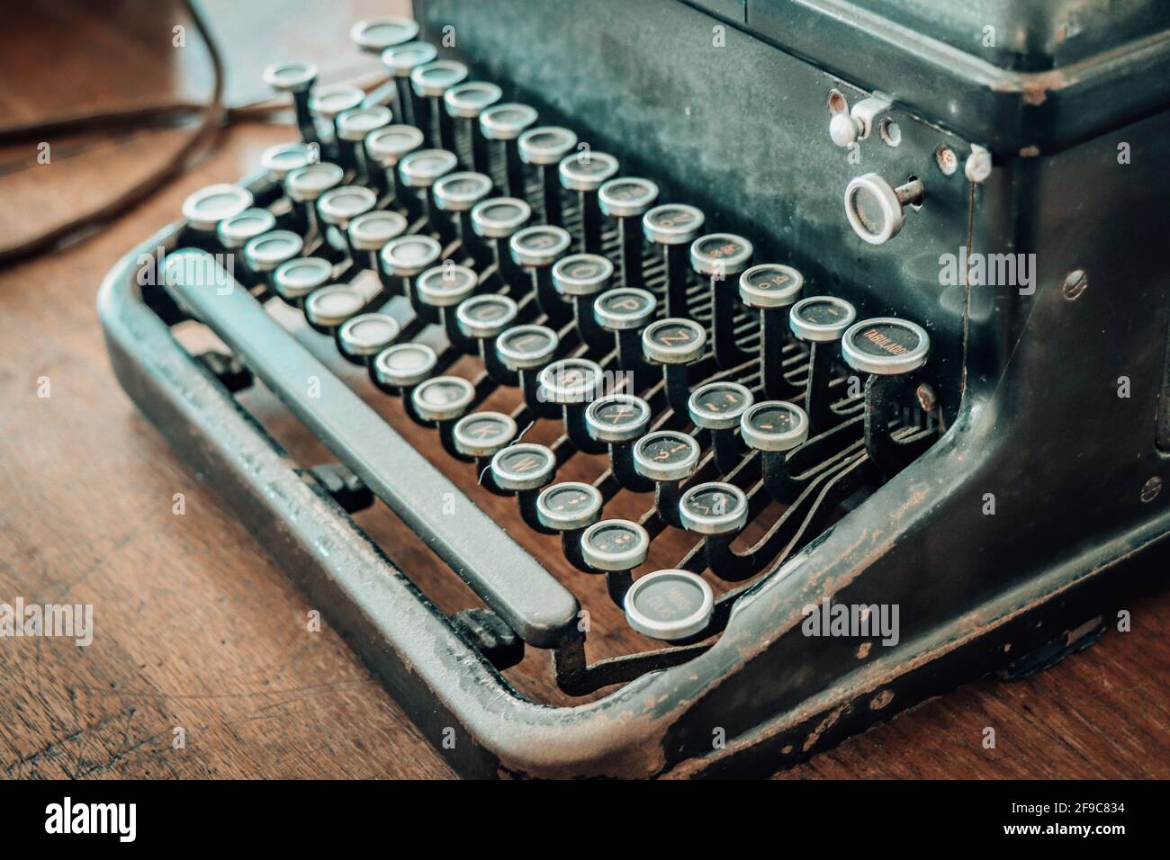The old used writing machine closeup Stock Photo by ©WindyClouds