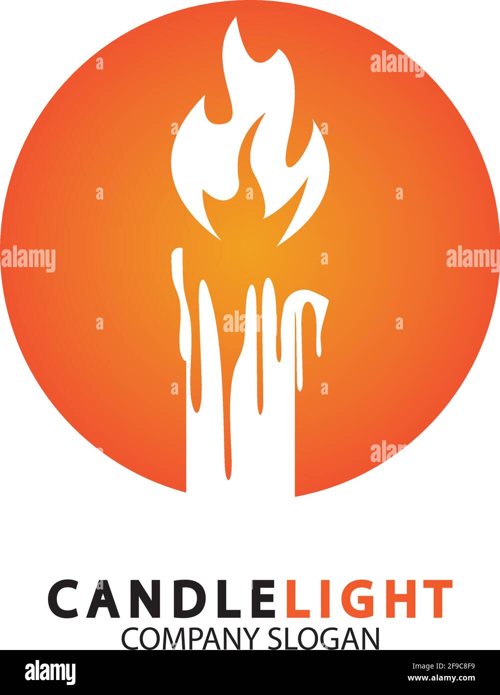 Candle light icon logo design vector template Stock Vector
