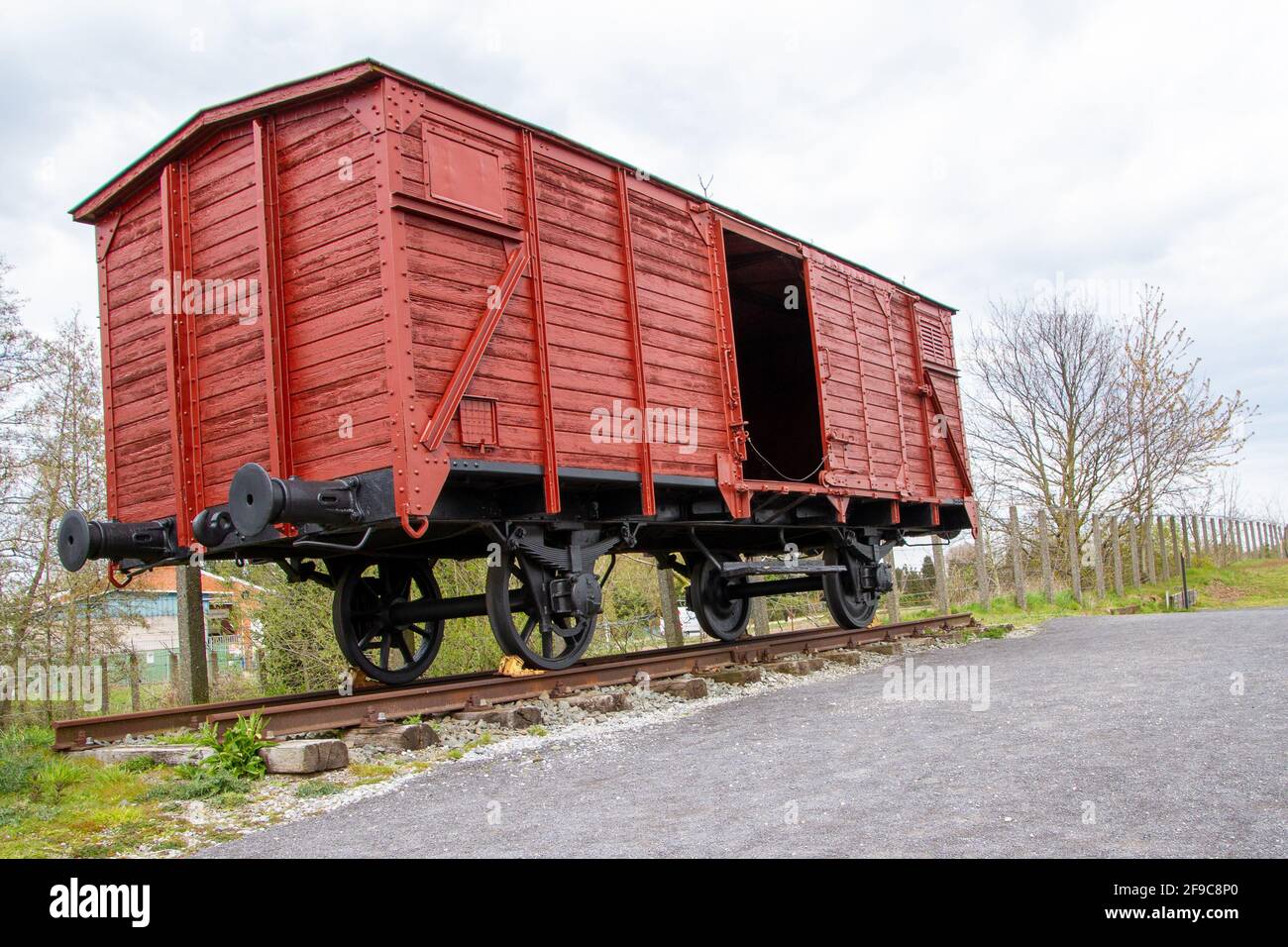 Belgium, Puurs, April 16, 2021. Fort Breendonk was a concentration camp during WWII, cattle wagon for transporting prisoners Stock Photo