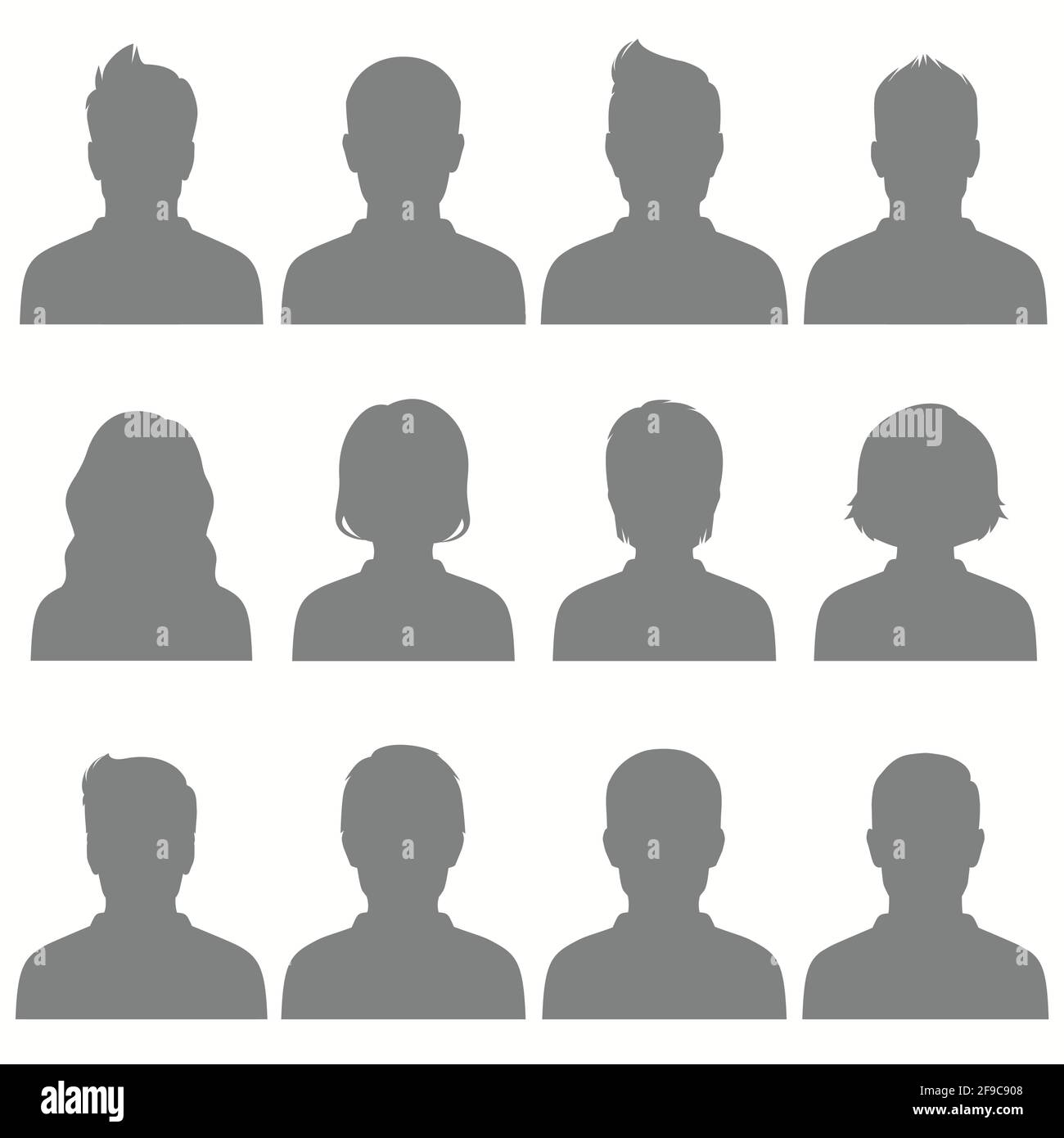 set of flat avatars, vector people icon, user faces design illustration ...