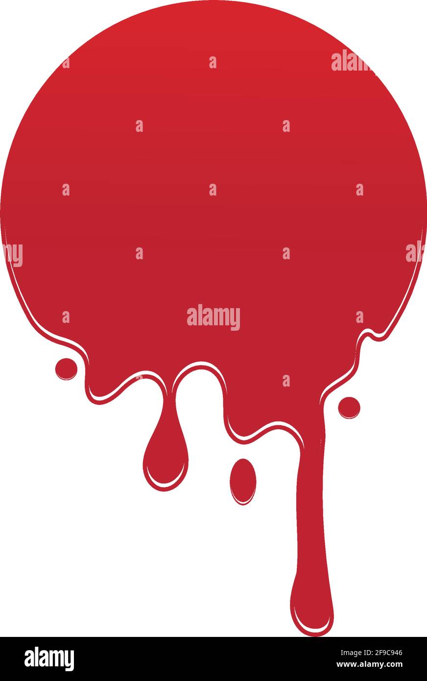 Dripping paint icon logo. Current liquid. Paint flows. Melted circle logo. Current paint stains