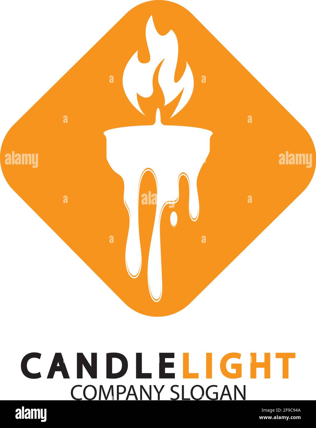 Candle light icon logo design vector template Stock Vector