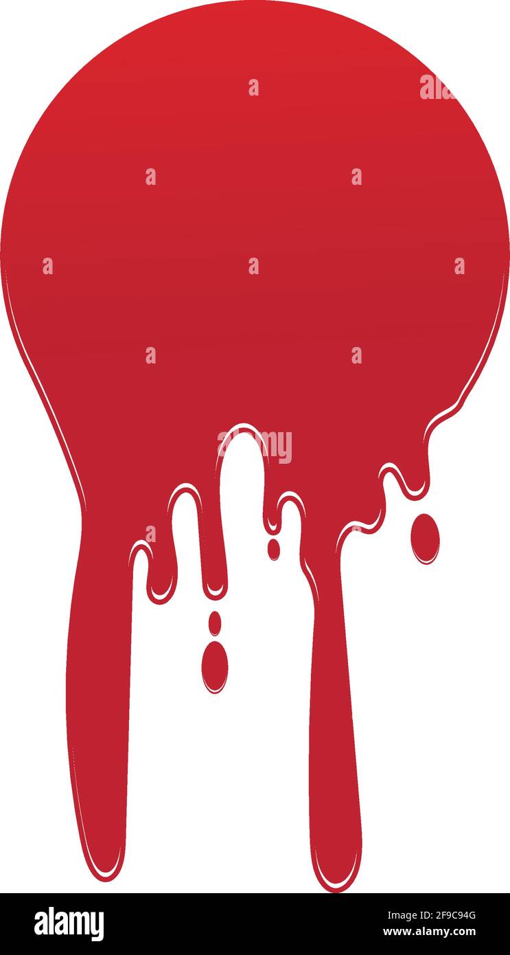 Dripping paint icon logo. Current liquid. Paint flows. Melted circle logo. Current paint  stains. Current inks. Stock Vector